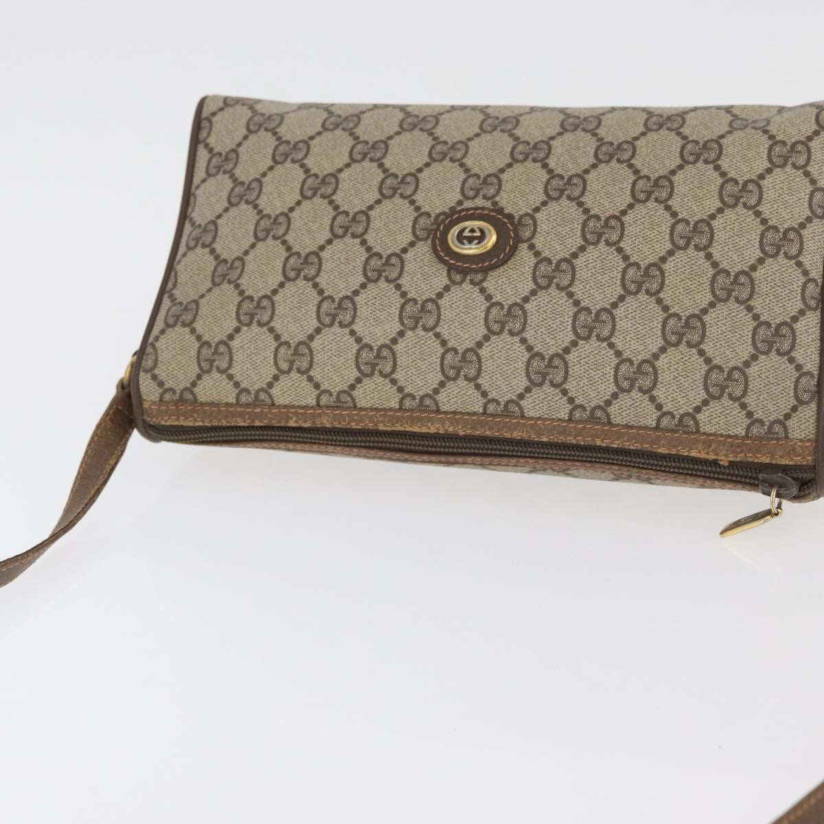 Gucci GUCCI GG Supreme Shoulder Bag PVC Beige Gold 89 02 086 Authentic BA12793