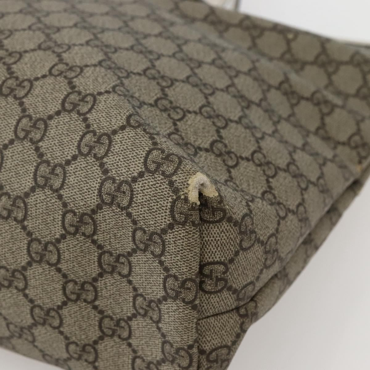 Gucci GUCCI GG Supreme Tote Bag PVC Beige Silver 211137 Authentic BA5762