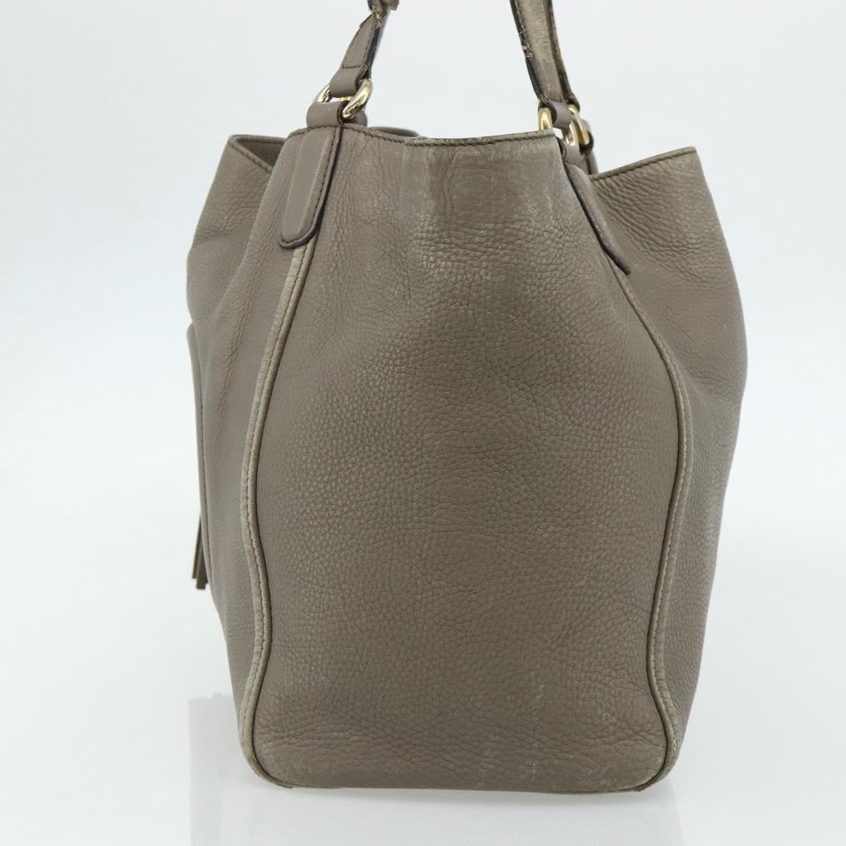 Gucci GUCCI Soho Hand Bag Leather Gray Gold 282309 Authentic 178647