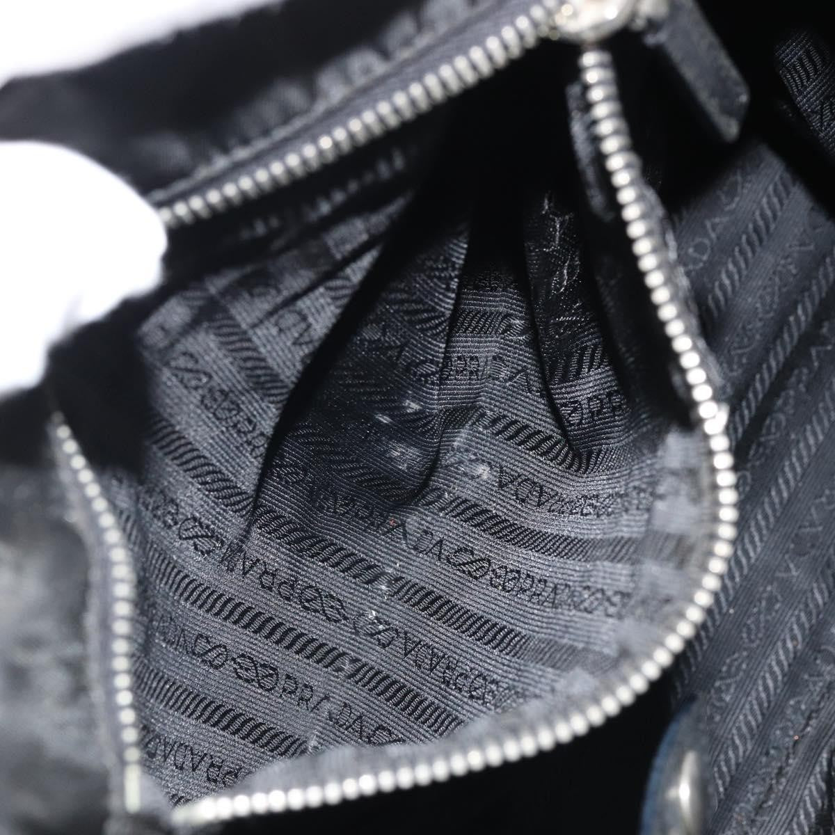 Prada PRADA Tote Bag Nylon Black Silver Authentic 175396