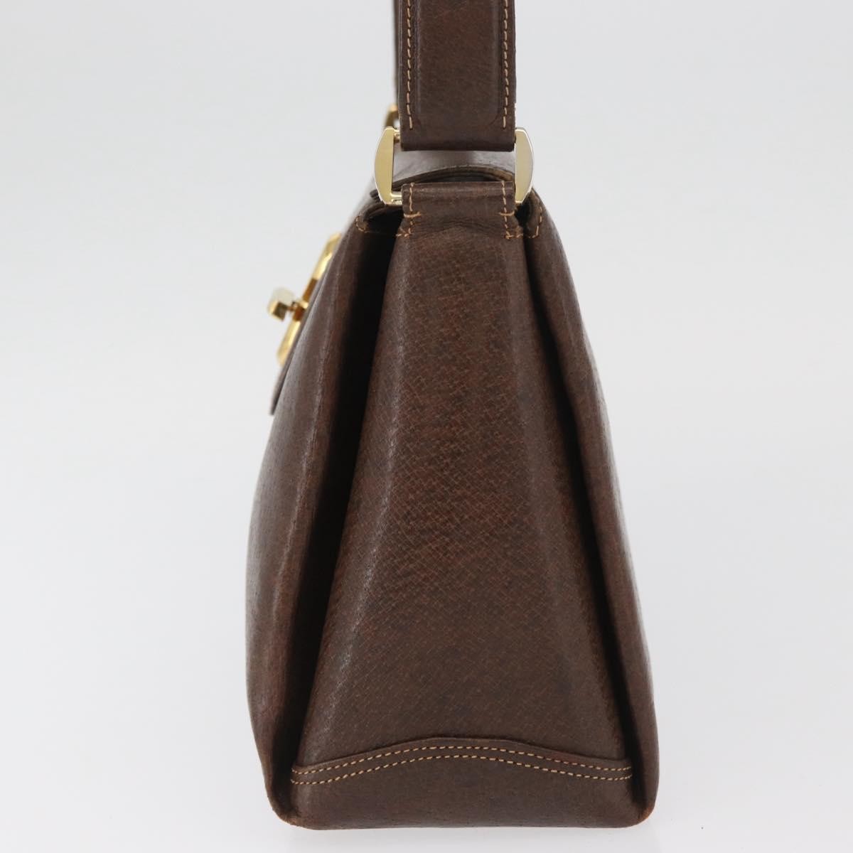 Gucci GUCCI Shoulder Bag Leather Brown Gold Authentic BAZ570