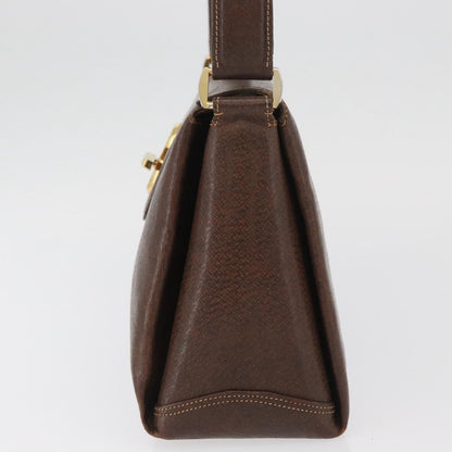 Gucci GUCCI Shoulder Bag Leather Brown Gold Authentic BAZ570