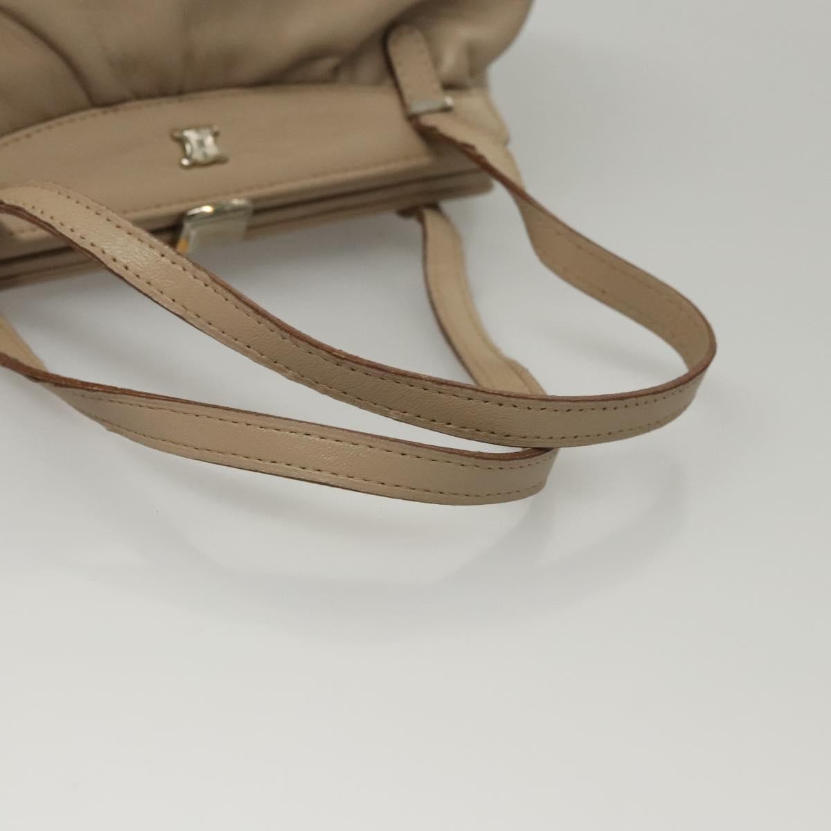 Celine CELINE Hand Bag Leather Beige Authentic 117663