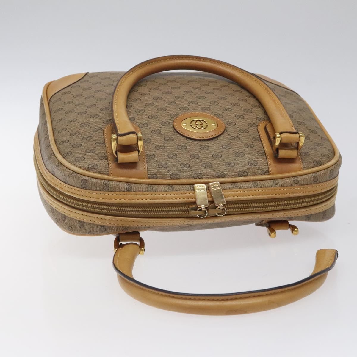 Gucci GUCCI Micro GG Supreme Hand Bag PVC Beige Gold 000 39 0030 Authentic BA2146