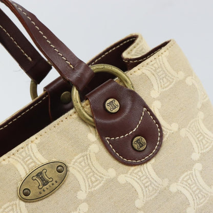 Celine CELINE Macadam Canvas Hand Bag Beige Gold Authentic 168626