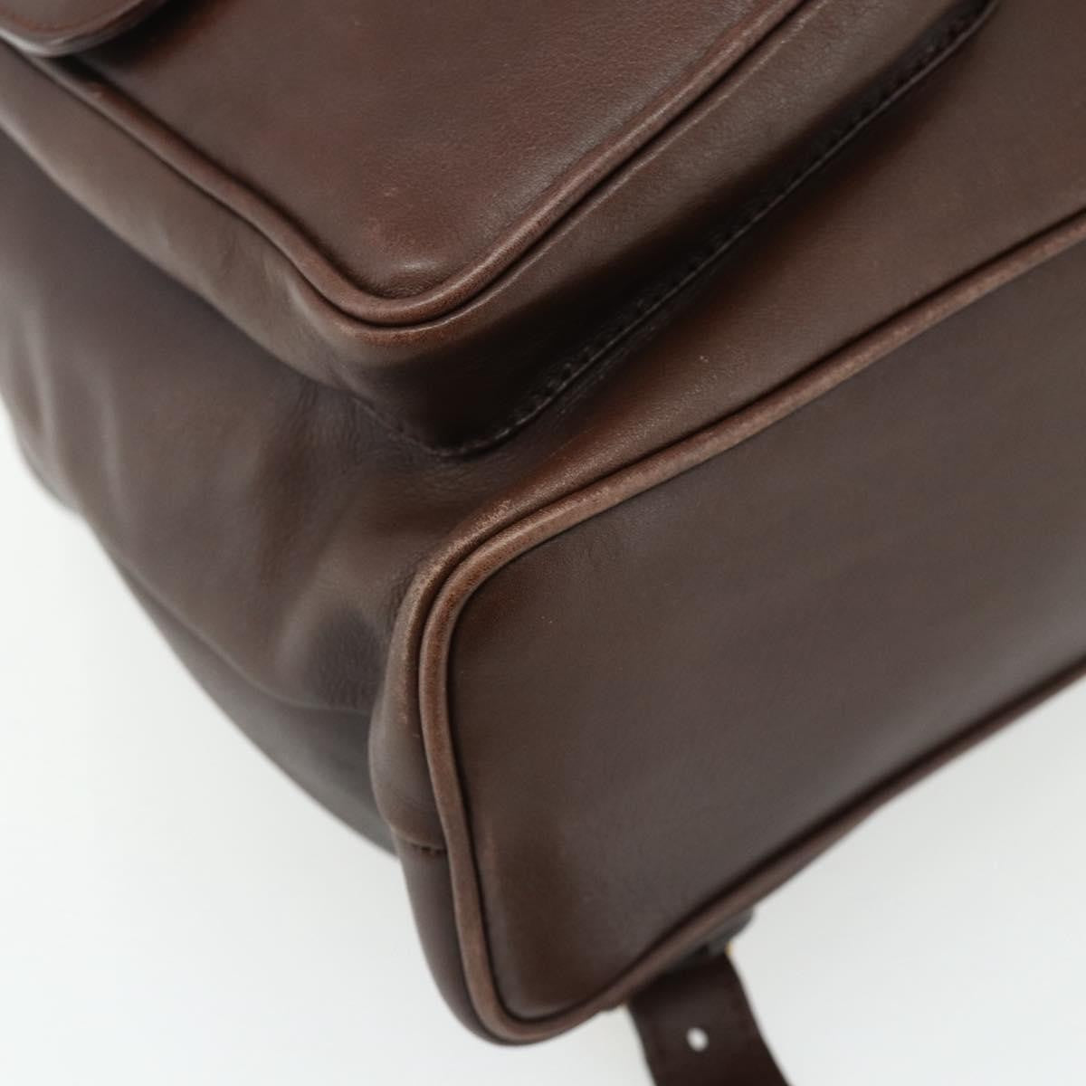 Gucci GUCCI Bamboo Backpack Leather Brown Gold 003 58 0016 Authentic 178057 Bag