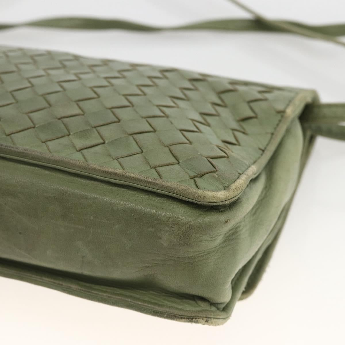 BOTTEGAVENETA BOTTEGAVENETA BOTTEGA VENETA INTRECCIATO Shoulder Bag Leather Khaki Gold Authentic BSZ346