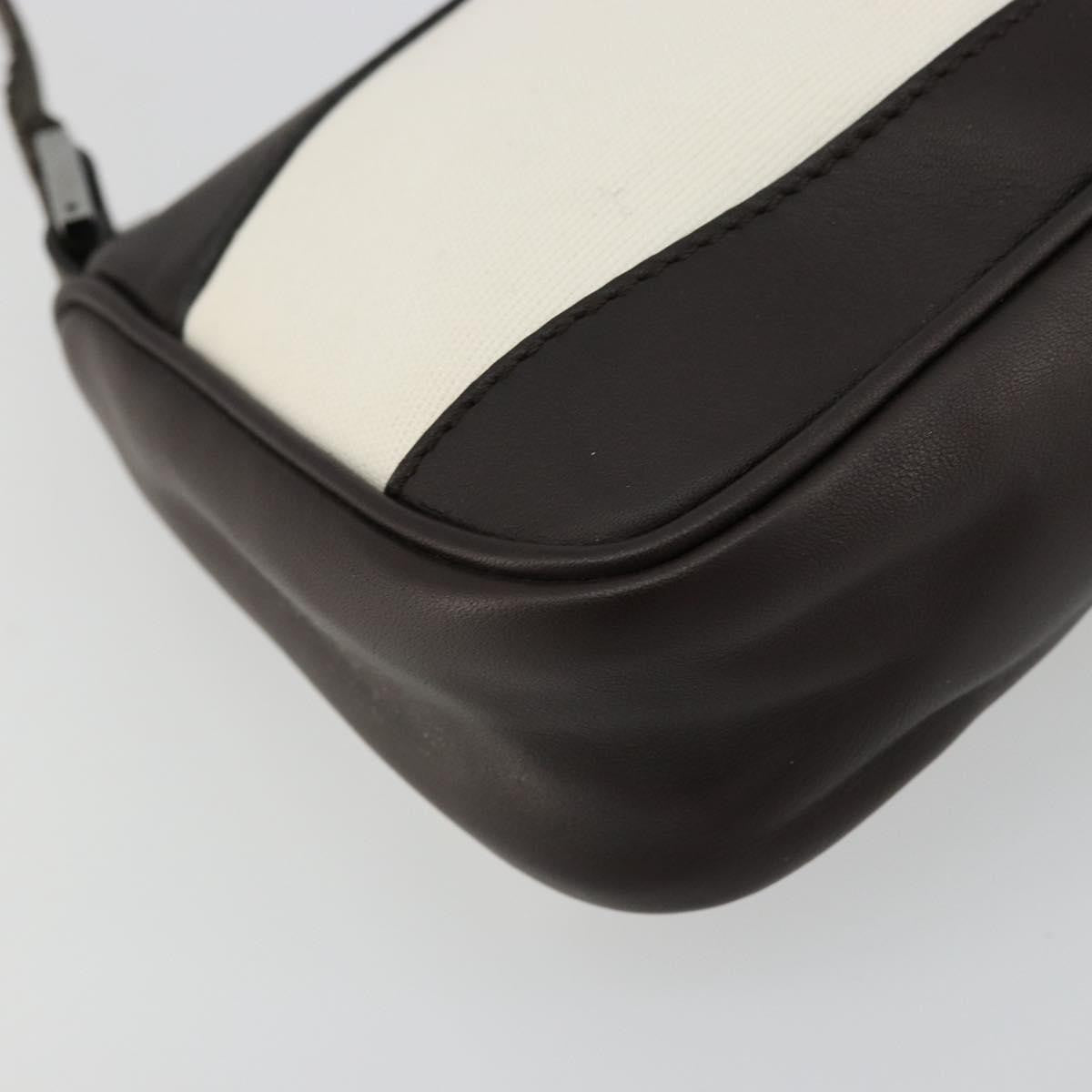 Gucci GUCCI Hand Pouch Bag Canvas Leather Brown White 92821 Authentic 177484A