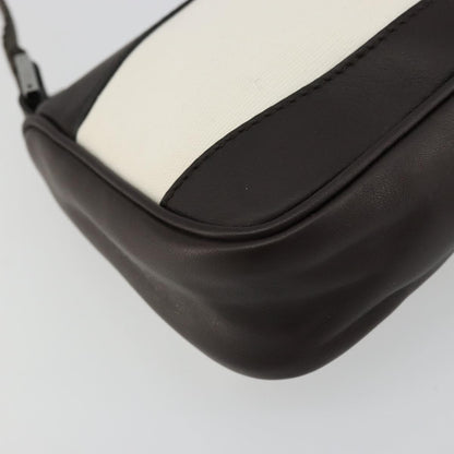 Gucci GUCCI Hand Pouch Bag Canvas Leather Brown White 92821 Authentic 177484A