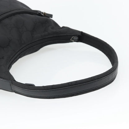 Gucci GUCCI GG Canvas Shoulder Bag Nylon Black Silver 01 3386 Authentic 178845
