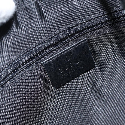 Gucci GUCCI GG Canvas Shoulder Bag Black Silver 001 4205 Authentic 143772