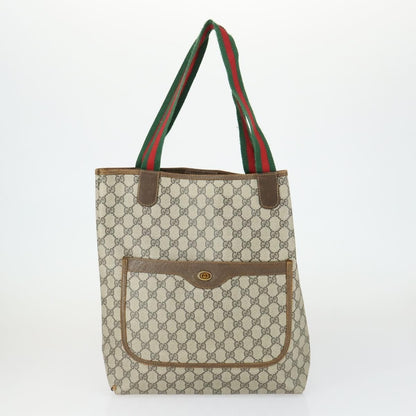 Gucci GUCCI GG Supreme GG Plus Web Sherry Line Bag PVC 4 Set Beige Green Authentic 160748