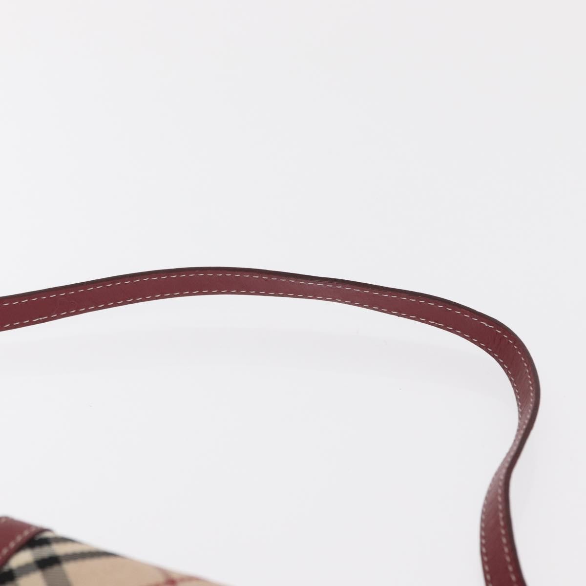 Burberry BURBERRY Nova Check Blue Label Waist Bag Canvas 2way Beige Silver Authentic 169117