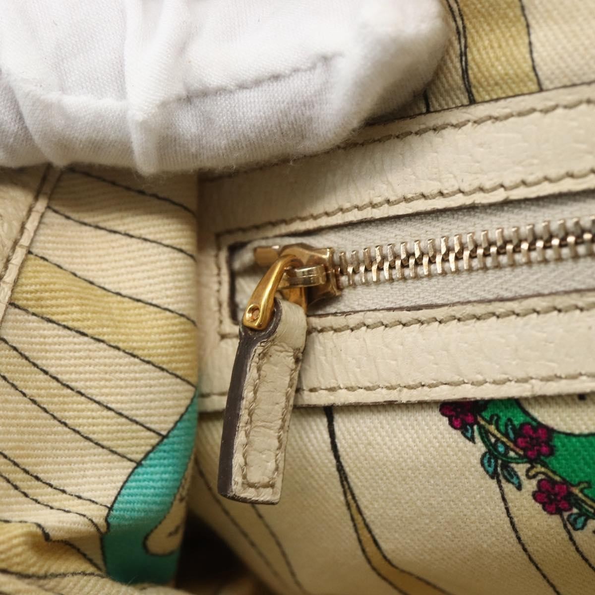 Gucci GUCCI GG Canvas Bamboo Hand Bag Beige Gold 137396 Authentic 164794