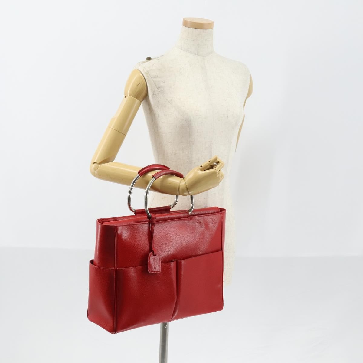 Gucci GUCCI Hand Bag Leather Red Authentic 148420