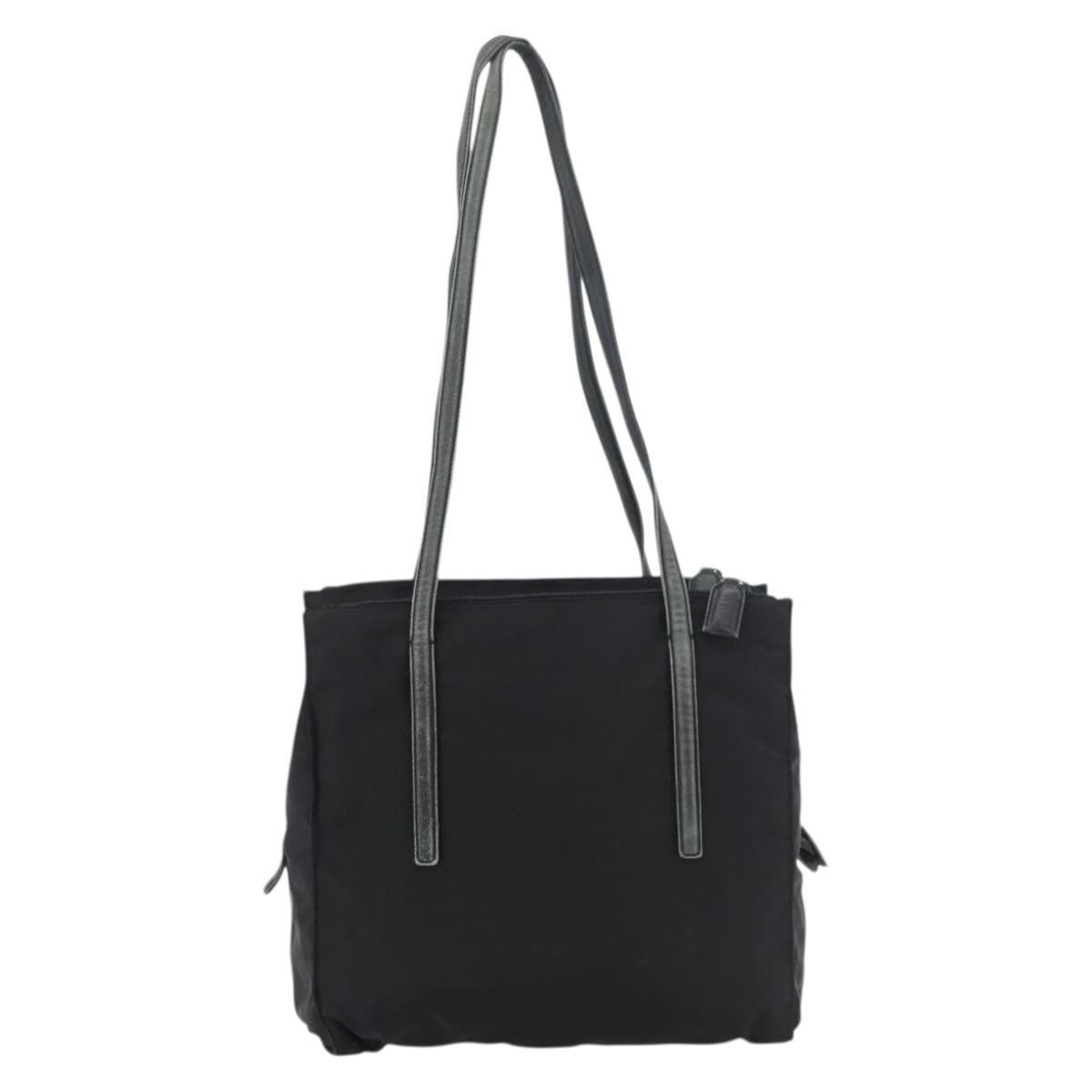 Prada PRADA Tote Bag Nylon Black Silver Authentic 175704