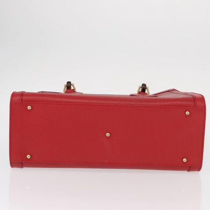 Gucci GUCCI Bamboo Hand Bag Leather Red Gold 002 0260 2615 Authentic ep12137