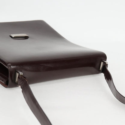 Gucci GUCCI Shoulder Bag Patent leather Brown Silver 002 2046 0433 Authentic bs26623