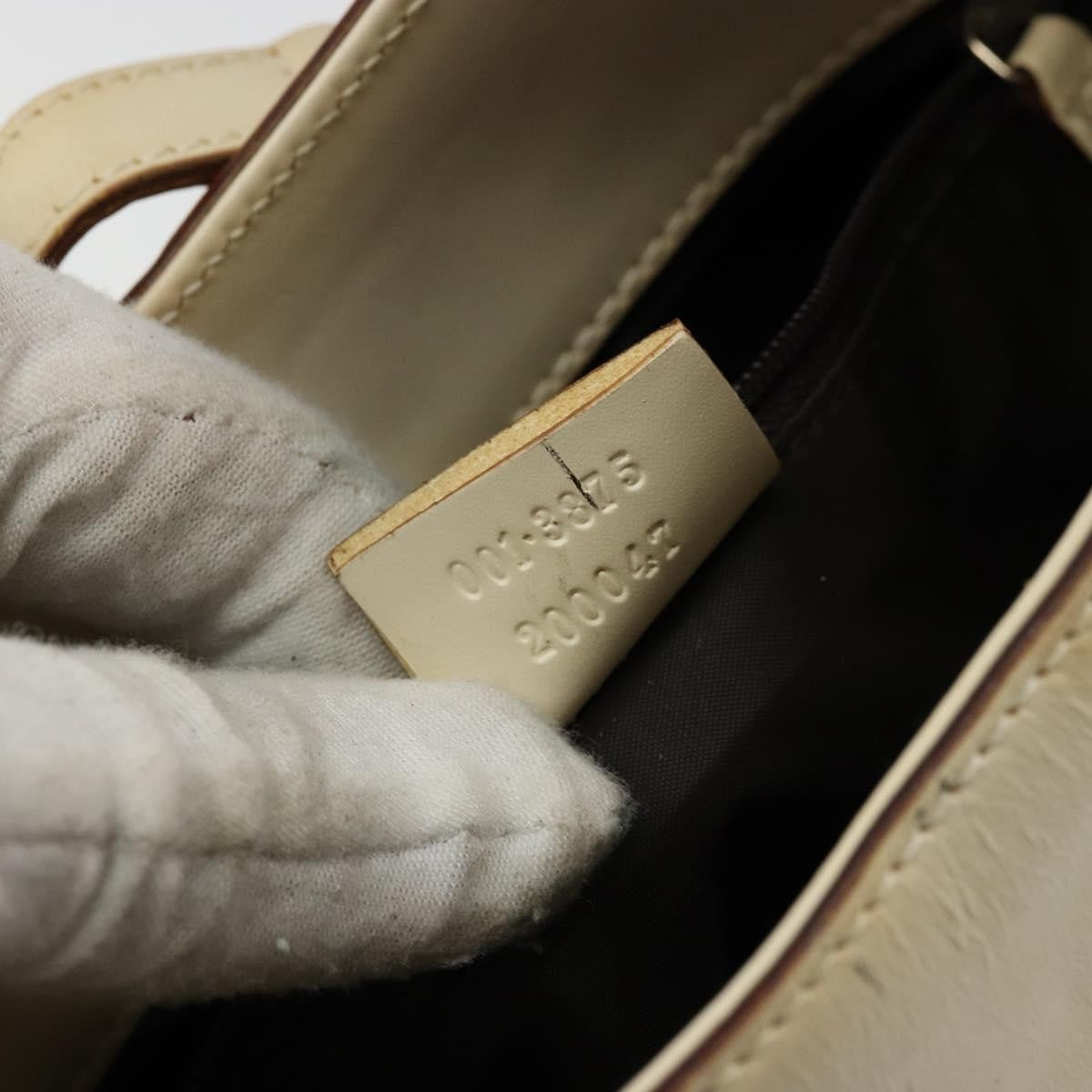 Gucci GUCCI Jackie Shoulder Bag Leather White Silver 001 3875 Authentic bs34535