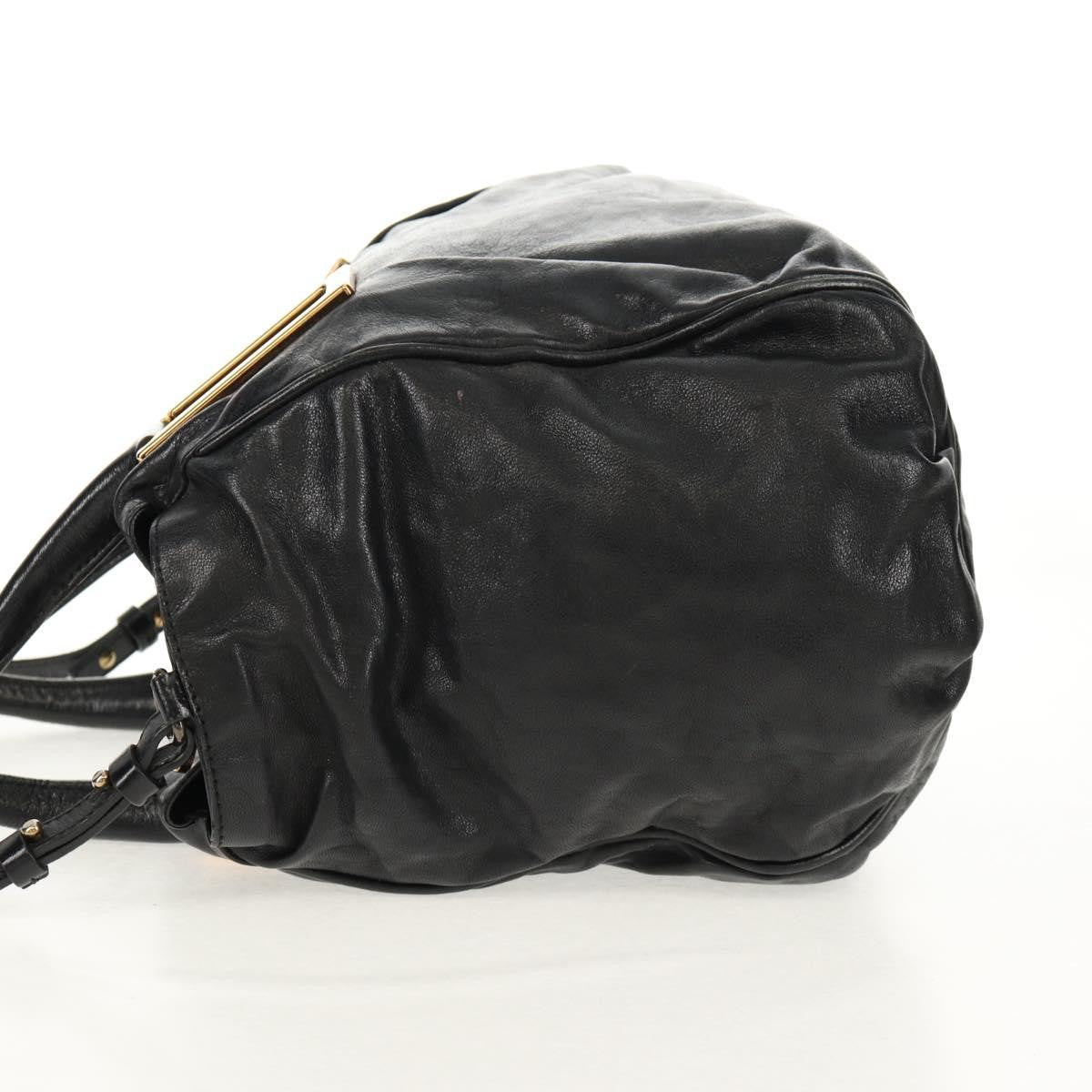 Chloé Chloé Chloe Etel Hand Bag Leather 2way Black Gold Authentic 156936