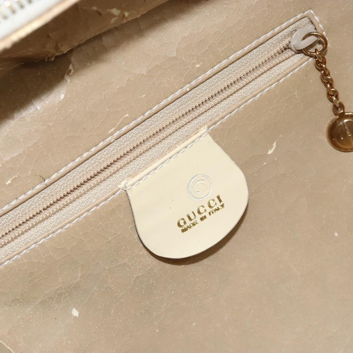 Gucci GUCCI Bamboo Hand Bag Enamel 2way Outlet White Gold 000 270 0323 Authentic 147500