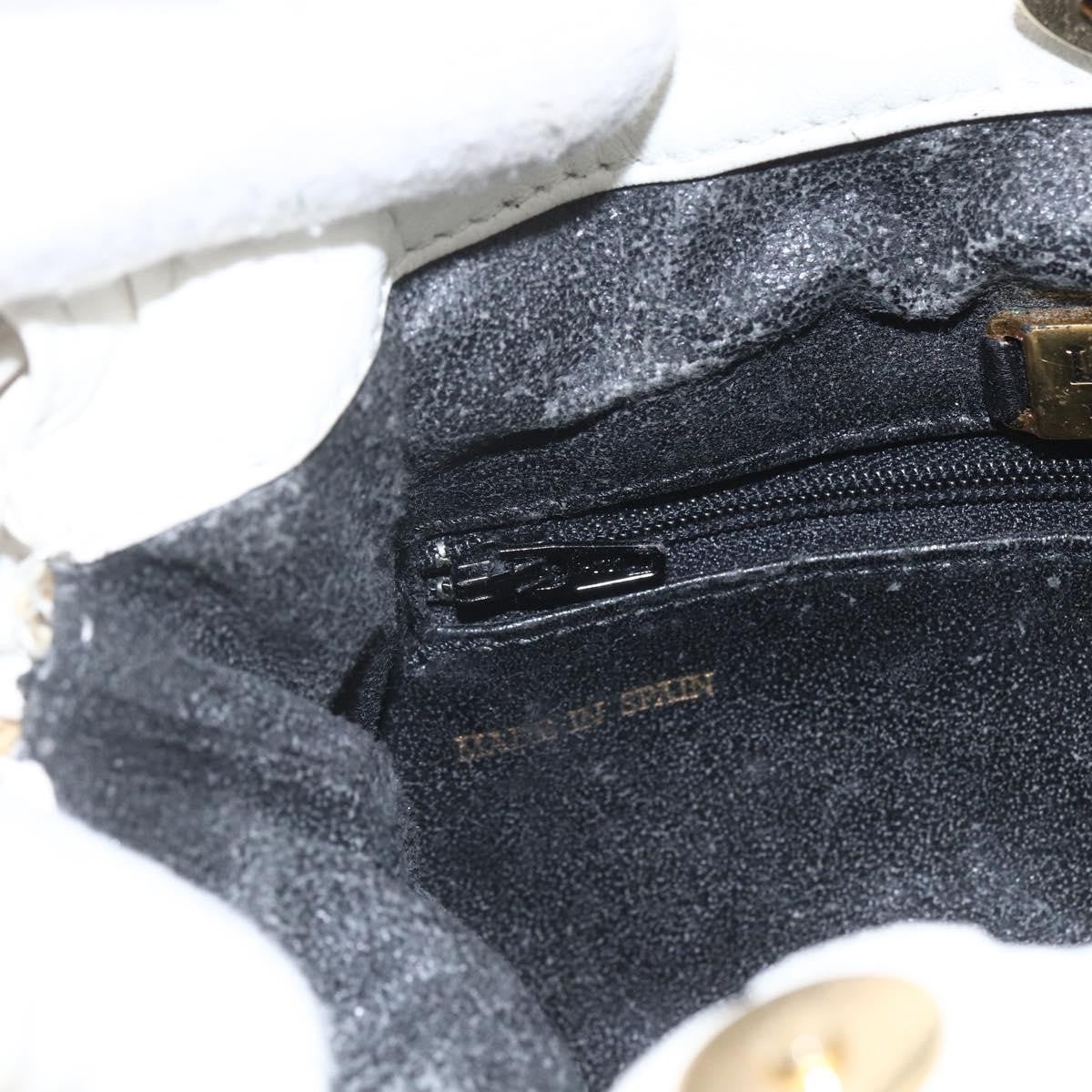 Loewe LOEWE Anagram Shoulder Bag Leather White Gold Authentic 162166