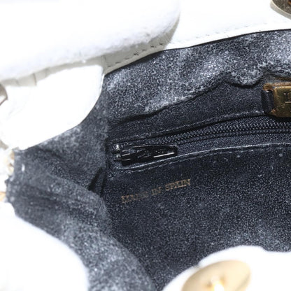 Loewe LOEWE Anagram Shoulder Bag Leather White Gold Authentic 162166