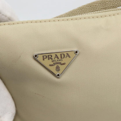 Prada PRADA Accessory Pouch Nylon Beige Silver Authentic BAZ860A Bag