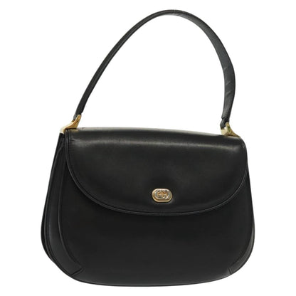 Gucci GUCCI Hand Bag Leather Black Gold 000 056 0004 Authentic ep10863