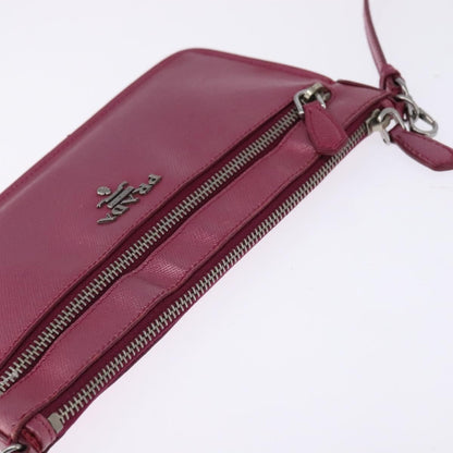 Prada PRADA Shoulder Bag Safiano leather Pink Silver Authentic SW1708