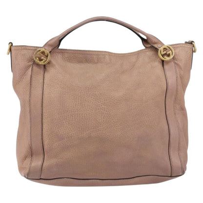 Gucci GUCCI Hand Bag Leather Pink Gold 323675 Authentic ka258