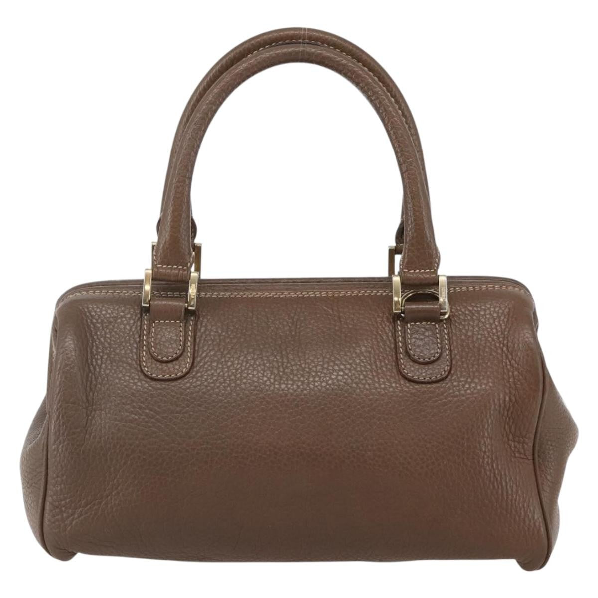 Fendi FENDI Hand Bag Leather Brown Gold Authentic kk558