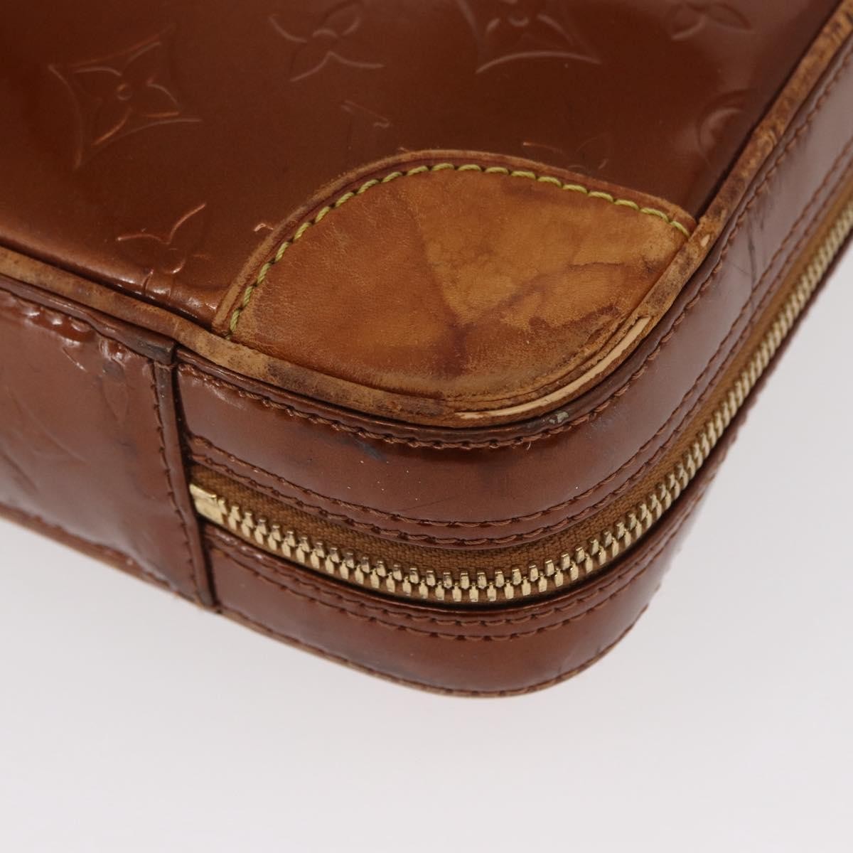 Louis Vuitton LOUIS VUITTON Monogram Vernis Van Damme Hand Bag Bronze M91125 LV Authentic BA8606