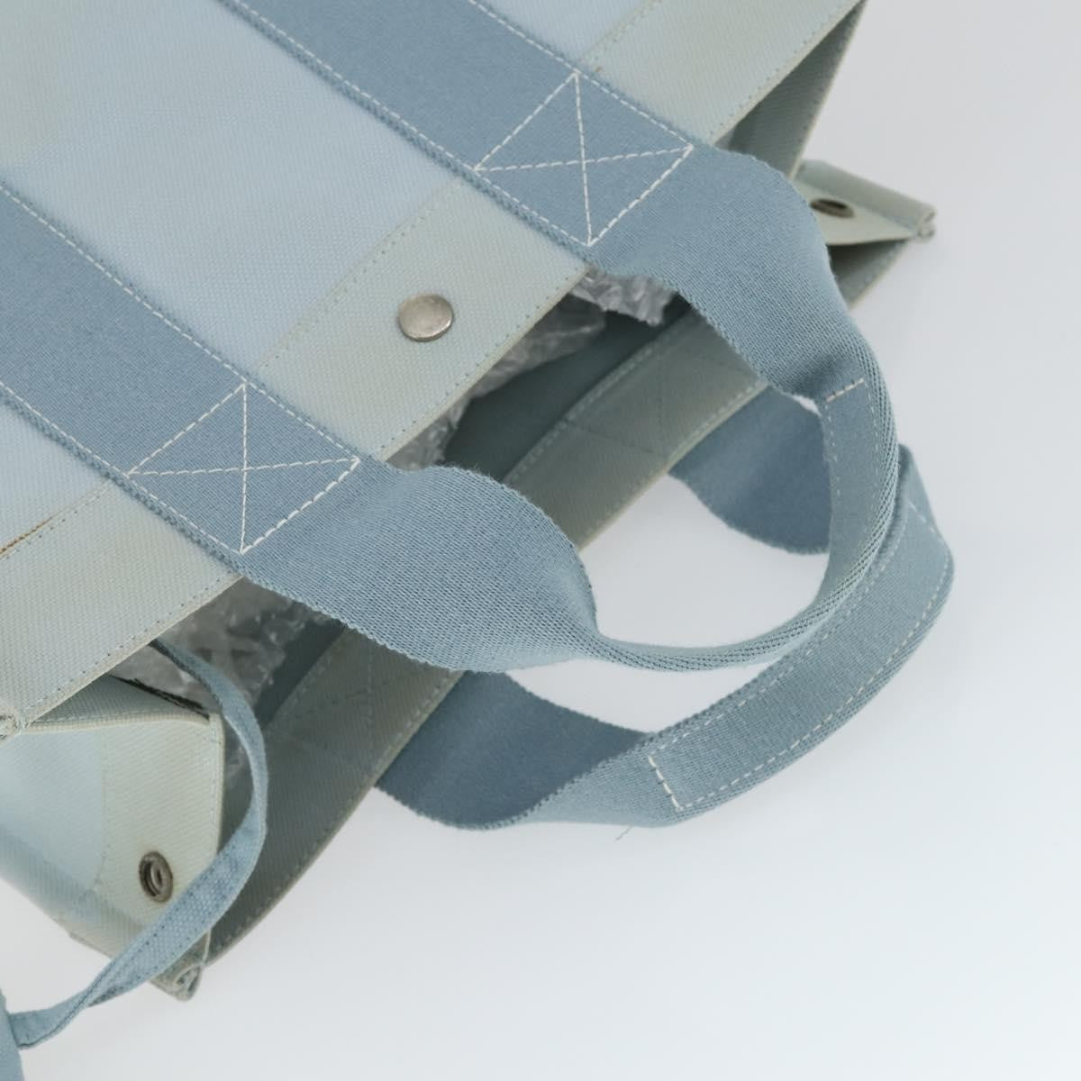Hermès Hermès HERMES Bora Bora MM Hand Bag Canvas 2 Set Baby Blue Silver Authentic mr1842