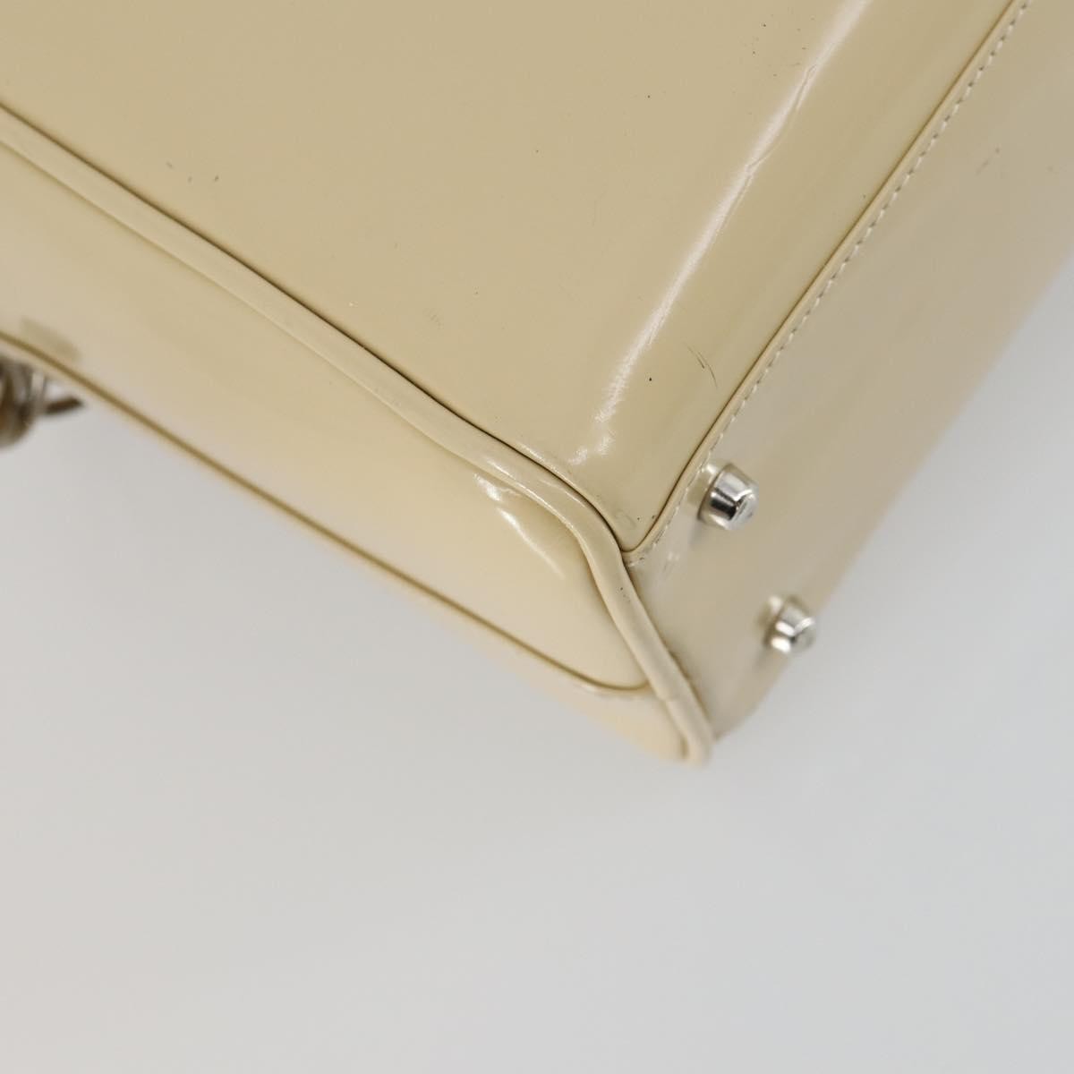 Gucci GUCCI Hand Bag Patent leather 2way Beige Silver 000 1274 0505 Authentic 155235