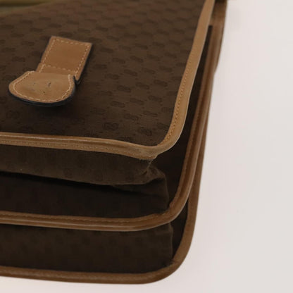 Gucci GUCCI Micro GG Canvas Hand Bag 2way Brown Gold Authentic 121561