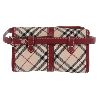 Burberry BURBERRY Nova Check Blue Label Waist Bag Canvas 2way Beige Silver Authentic 169117