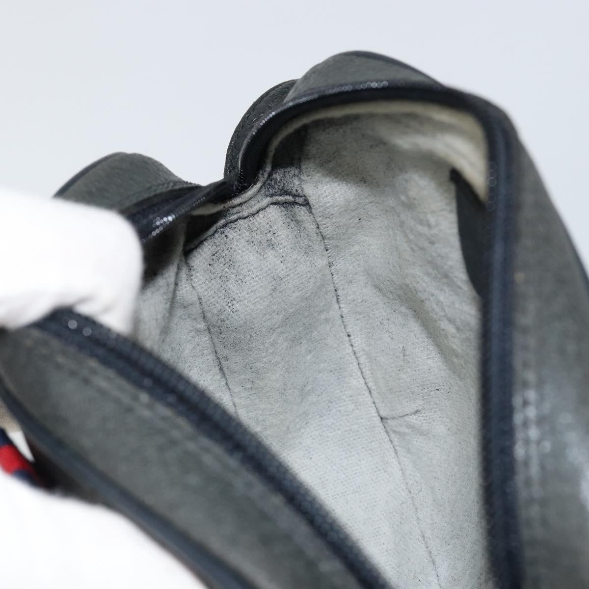 Gucci GUCCI GG Supreme Sherry Line Shoulder Bag PVC Navy Red 89 02 066 Authentic 150546