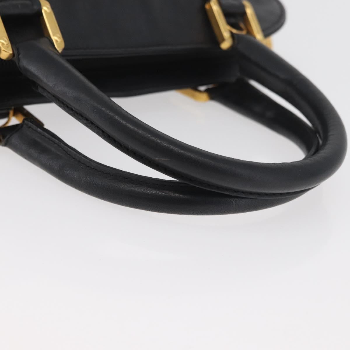 Loewe LOEWE Anagram Hand Bag Leather Black Gold Authentic bs34927