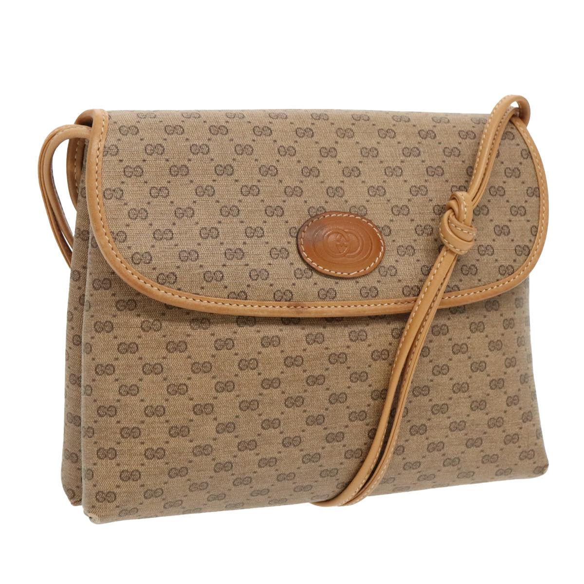 Gucci GUCCI Micro GG Supreme Shoulder Bag PVC Beige Gold 49 007 5548 Authentic th5401