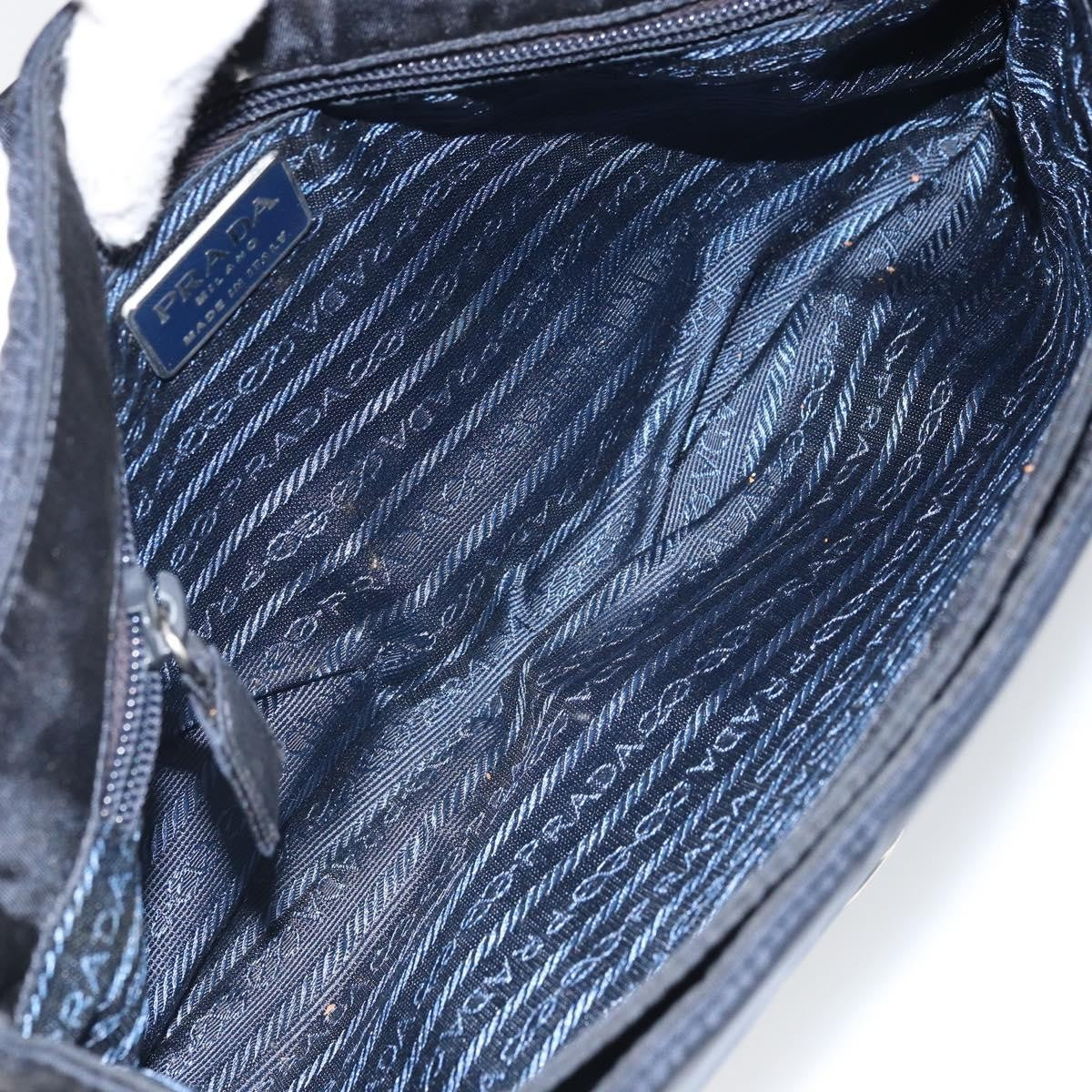 Prada PRADA Shoulder Bag Nylon Navy Silver Authentic 162420