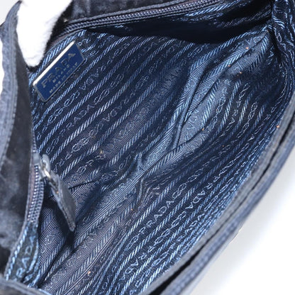 Prada PRADA Shoulder Bag Nylon Navy Silver Authentic 162420
