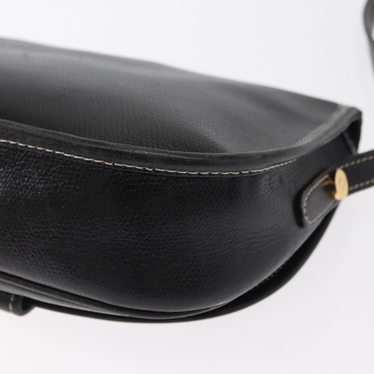 Loewe LOEWE Anagram Shoulder Bag Leather Black Gold Authentic ep12382