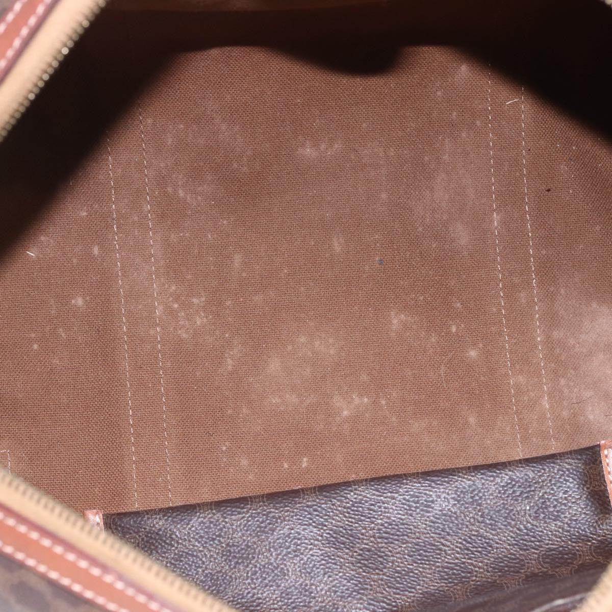 Celine CELINE Macadam Canvas Mini Boston Bag PVC Leather Brown Authentic ki6058