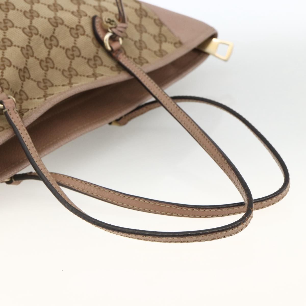 Gucci GUCCI GG Canvas Brie Tote Bag Beige Gold 323671 Authentic BA11225