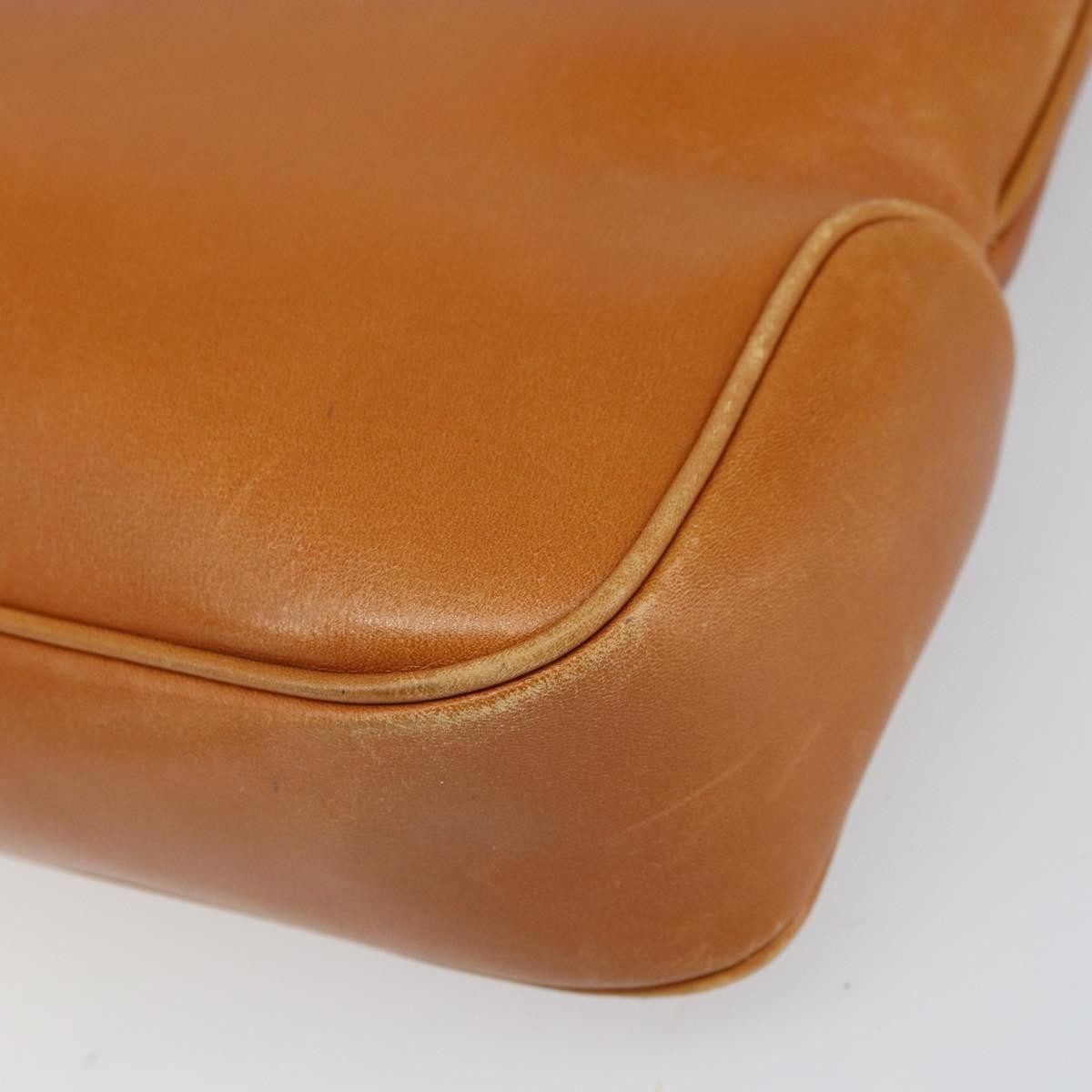 Celine CELINE Shoulder Bag Leather Brown Gold Authentic 166334