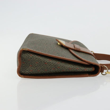 Saint Laurent SAINT LAURENT Hand Bag Coated Canvas 2way Khaki Gold Authentic bs34511