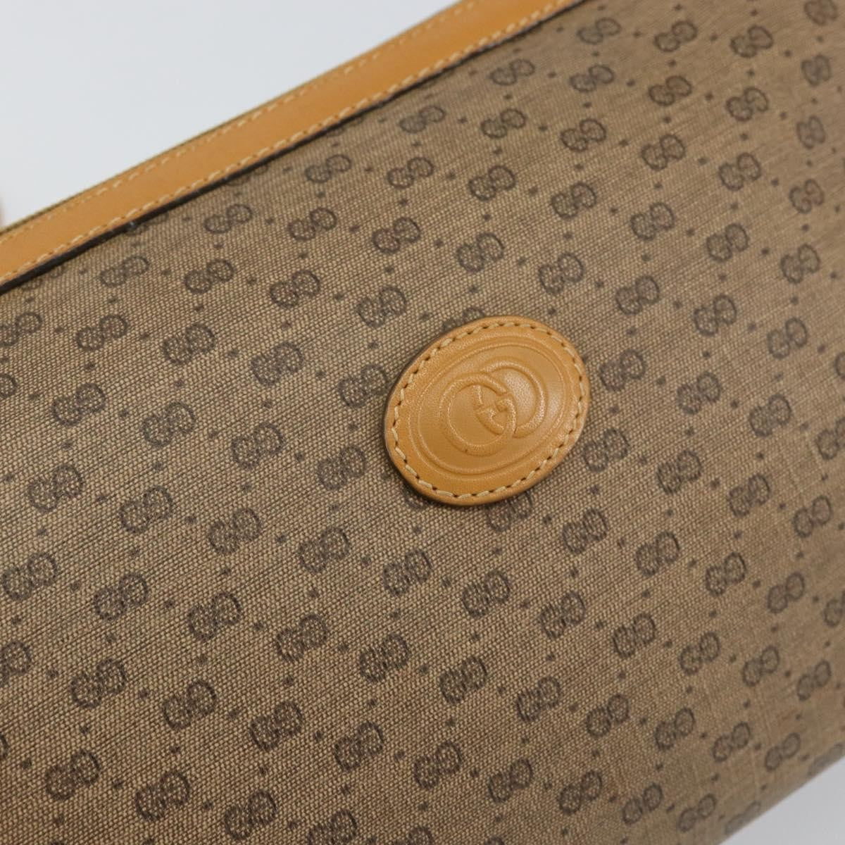 Gucci GUCCI Micro GG Supreme Shoulder Bag PVC Beige Gold Authentic ep11521
