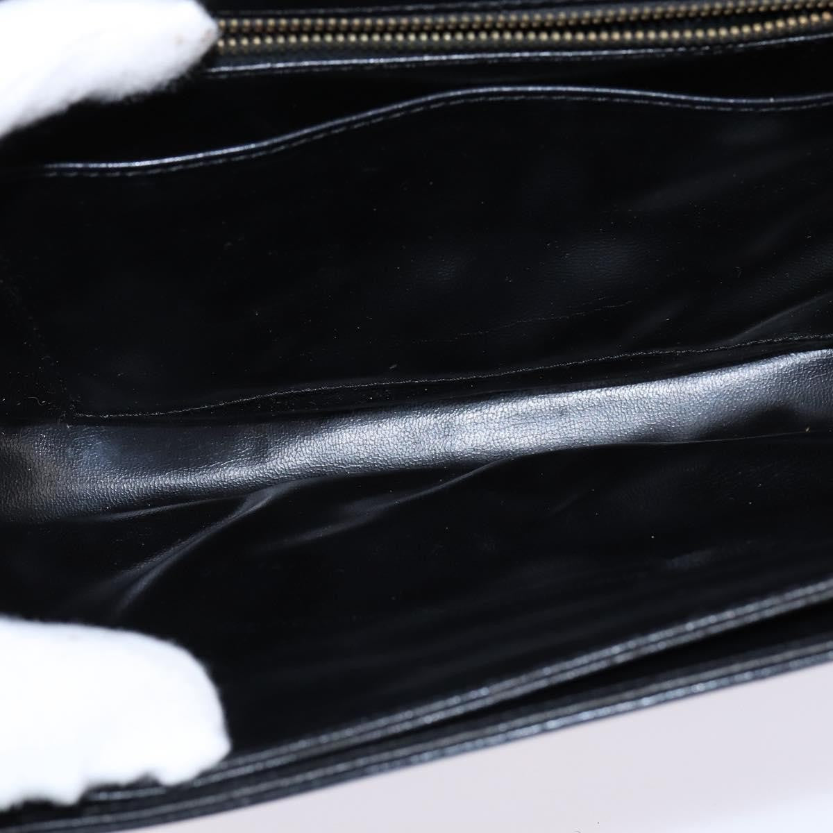 Celine CELINE Horse Carriage Shoulder Bag Leather Navy Gold Authentic BA6372