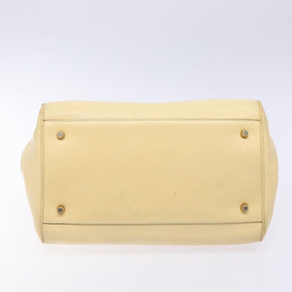 Prada PRADA Gamaguchi Hand Bag Leather Beige Gold Authentic 135924